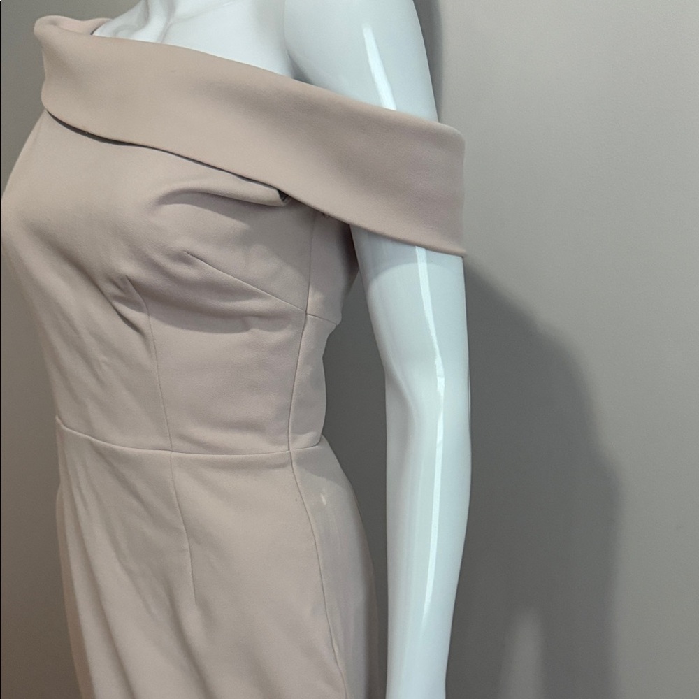 Katie May Legacy Off Shoulder Crepe Mermaid Gown Blush Maxi Dress Size 8 - Picture 11 of 13